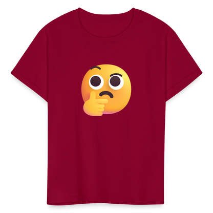 🤔 Thinking Face (Microsoft Fluent) Kids' T-Shirt - dark red