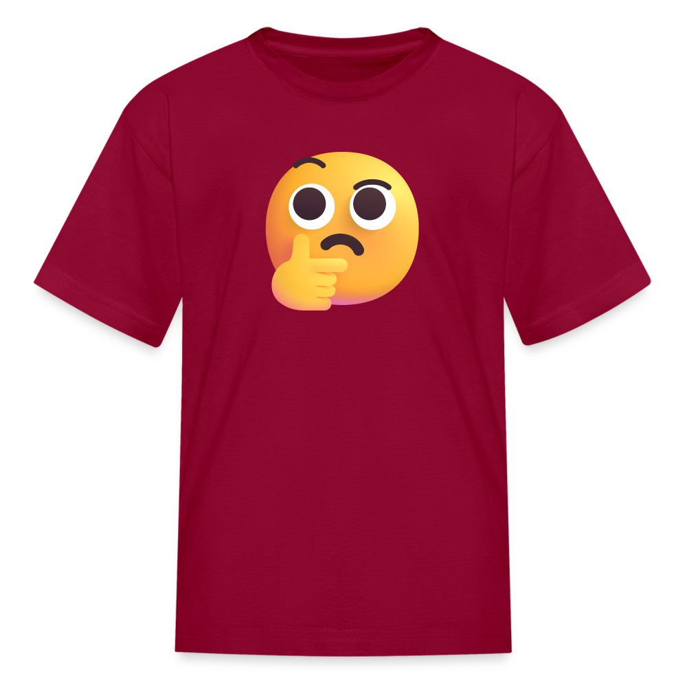 🤔 Thinking Face (Microsoft Fluent) Kids' T-Shirt - dark red