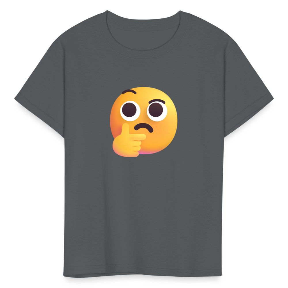 🤔 Thinking Face (Microsoft Fluent) Kids' T-Shirt - charcoal