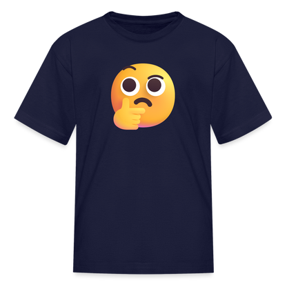 🤔 Thinking Face (Microsoft Fluent) Kids' T-Shirt - navy