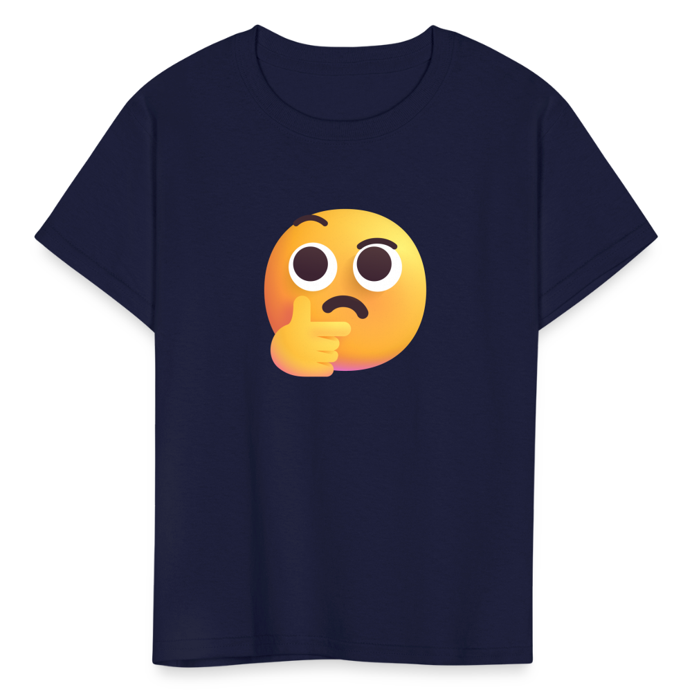 🤔 Thinking Face (Microsoft Fluent) Kids' T-Shirt - navy