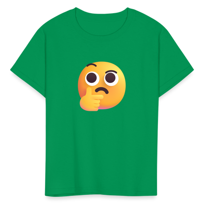 🤔 Thinking Face (Microsoft Fluent) Kids' T-Shirt - kelly green
