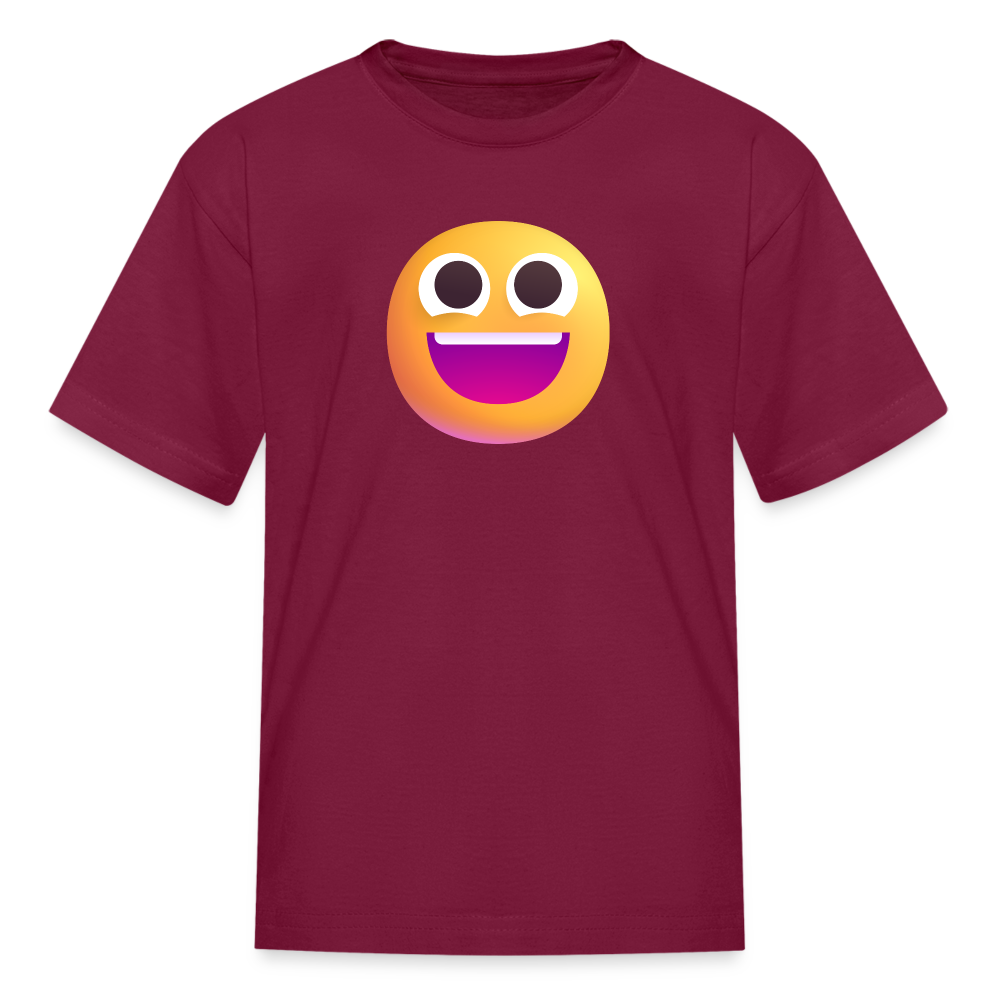 😀 Grinning Face (Microsoft Fluent) Kids' T-Shirt - burgundy