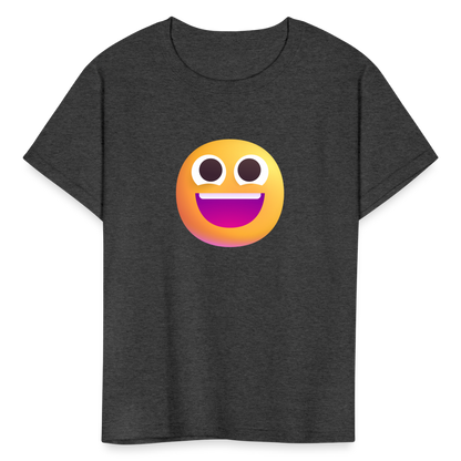 😀 Grinning Face (Microsoft Fluent) Kids' T-Shirt - heather black