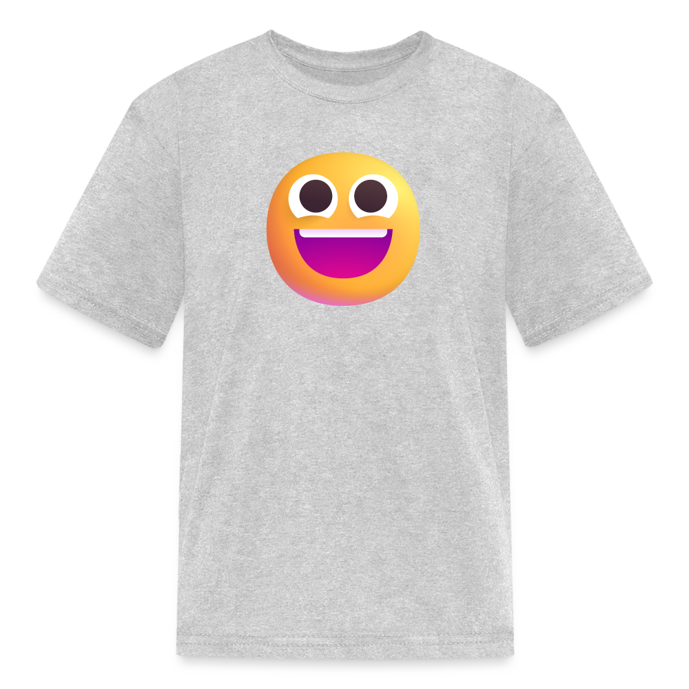😀 Grinning Face (Microsoft Fluent) Kids' T-Shirt - heather gray