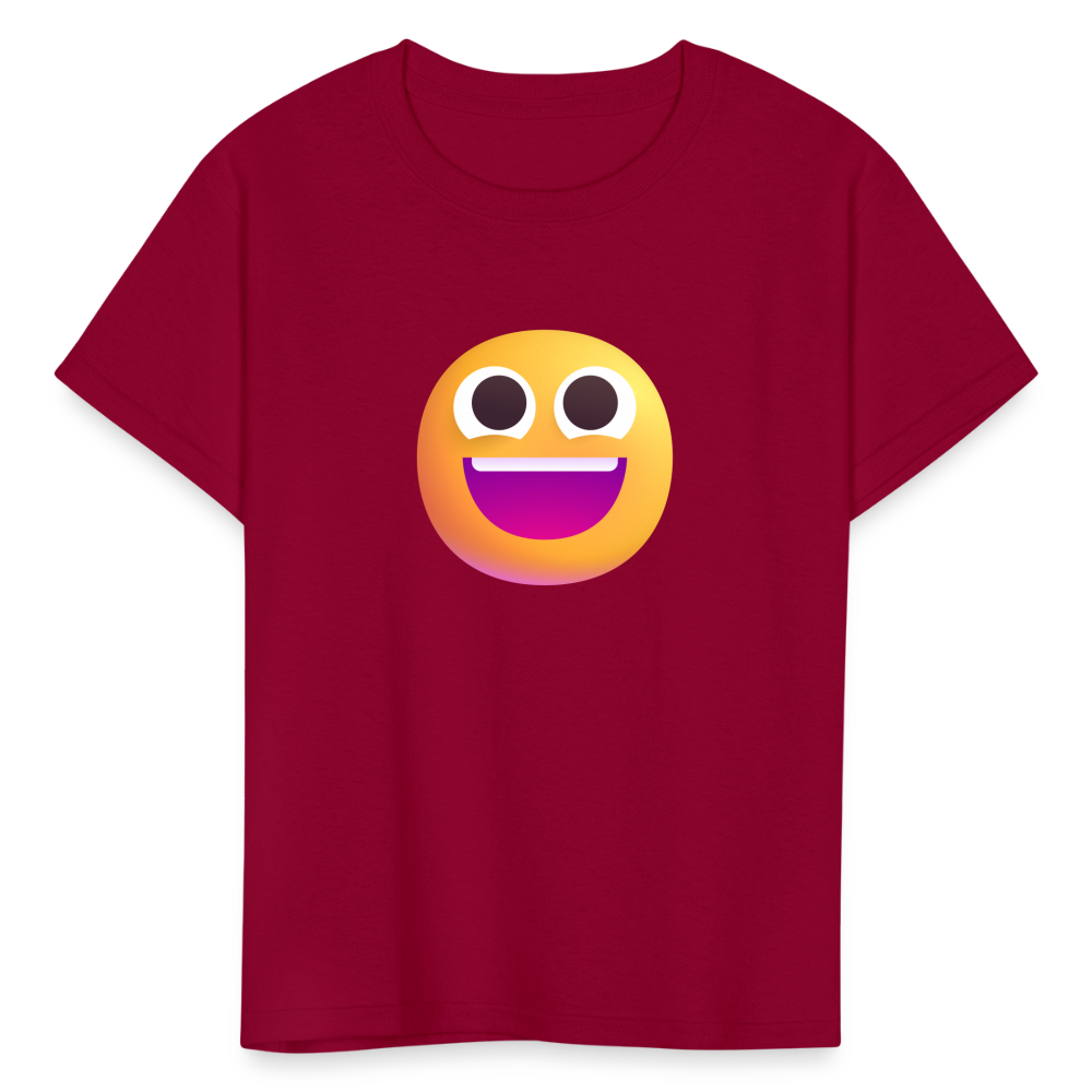 😀 Grinning Face (Microsoft Fluent) Kids' T-Shirt - dark red