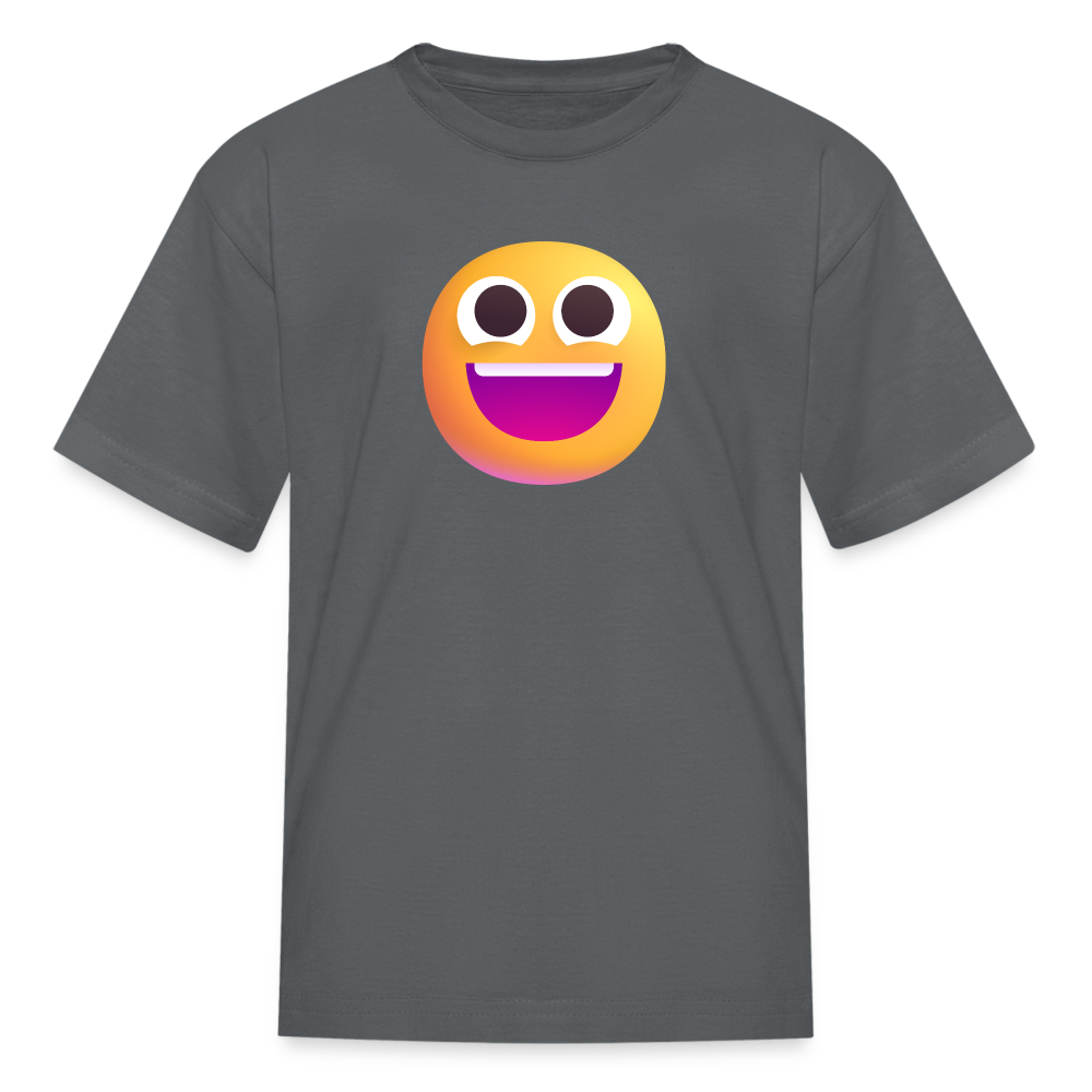 😀 Grinning Face (Microsoft Fluent) Kids' T-Shirt - charcoal