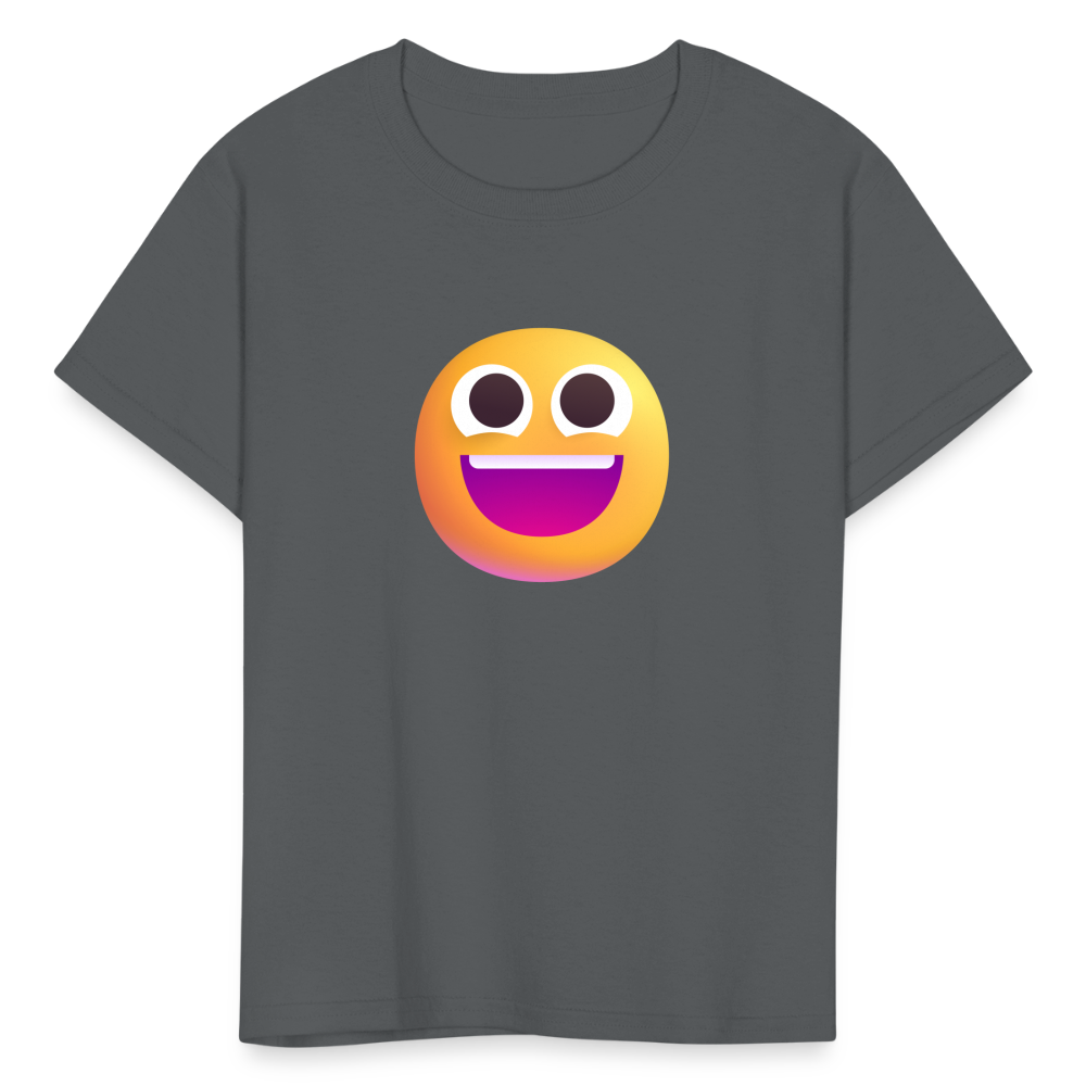 😀 Grinning Face (Microsoft Fluent) Kids' T-Shirt - charcoal