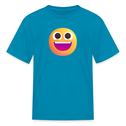 😀 Grinning Face (Microsoft Fluent) Kids' T-Shirt - turquoise