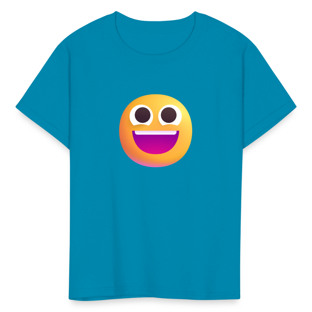 😀 Grinning Face (Microsoft Fluent) Kids' T-Shirt - turquoise