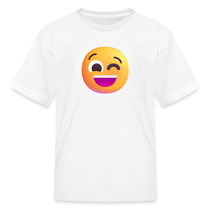 😉 Winking Face (Microsoft Fluent) Kids' T-Shirt - white