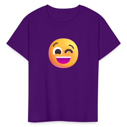 😉 Winking Face (Microsoft Fluent) Kids' T-Shirt - purple