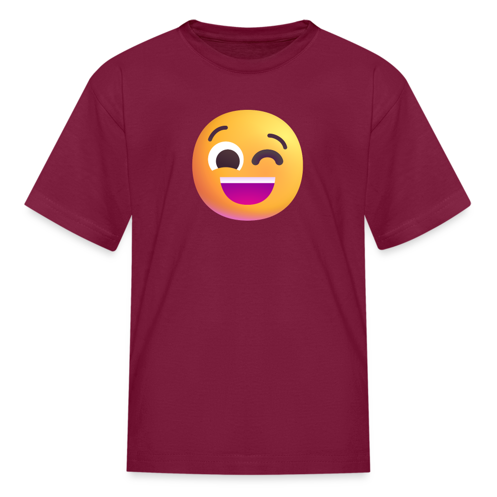 😉 Winking Face (Microsoft Fluent) Kids' T-Shirt - burgundy