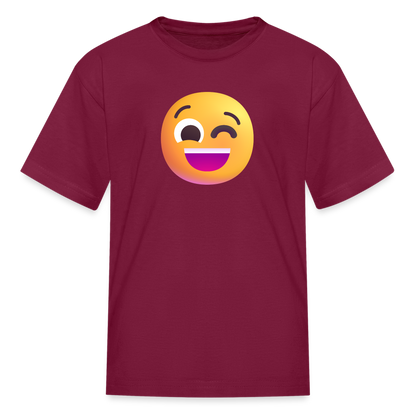 😉 Winking Face (Microsoft Fluent) Kids' T-Shirt - burgundy