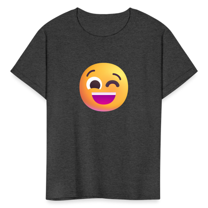 😉 Winking Face (Microsoft Fluent) Kids' T-Shirt - heather black
