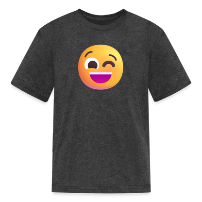 😉 Winking Face (Microsoft Fluent) Kids' T-Shirt - heather black