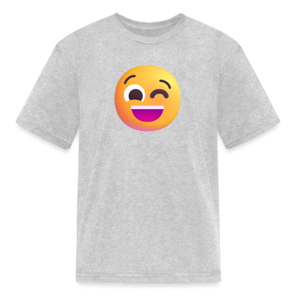 😉 Winking Face (Microsoft Fluent) Kids' T-Shirt - heather gray