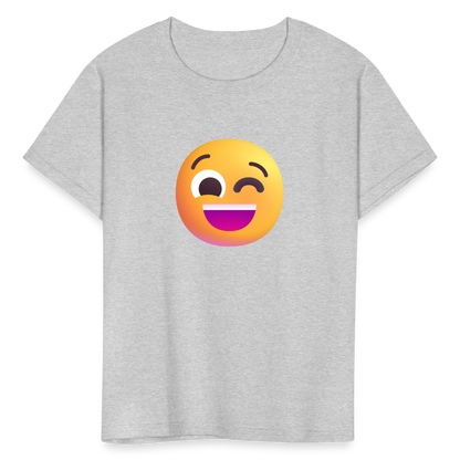😉 Winking Face (Microsoft Fluent) Kids' T-Shirt - heather gray