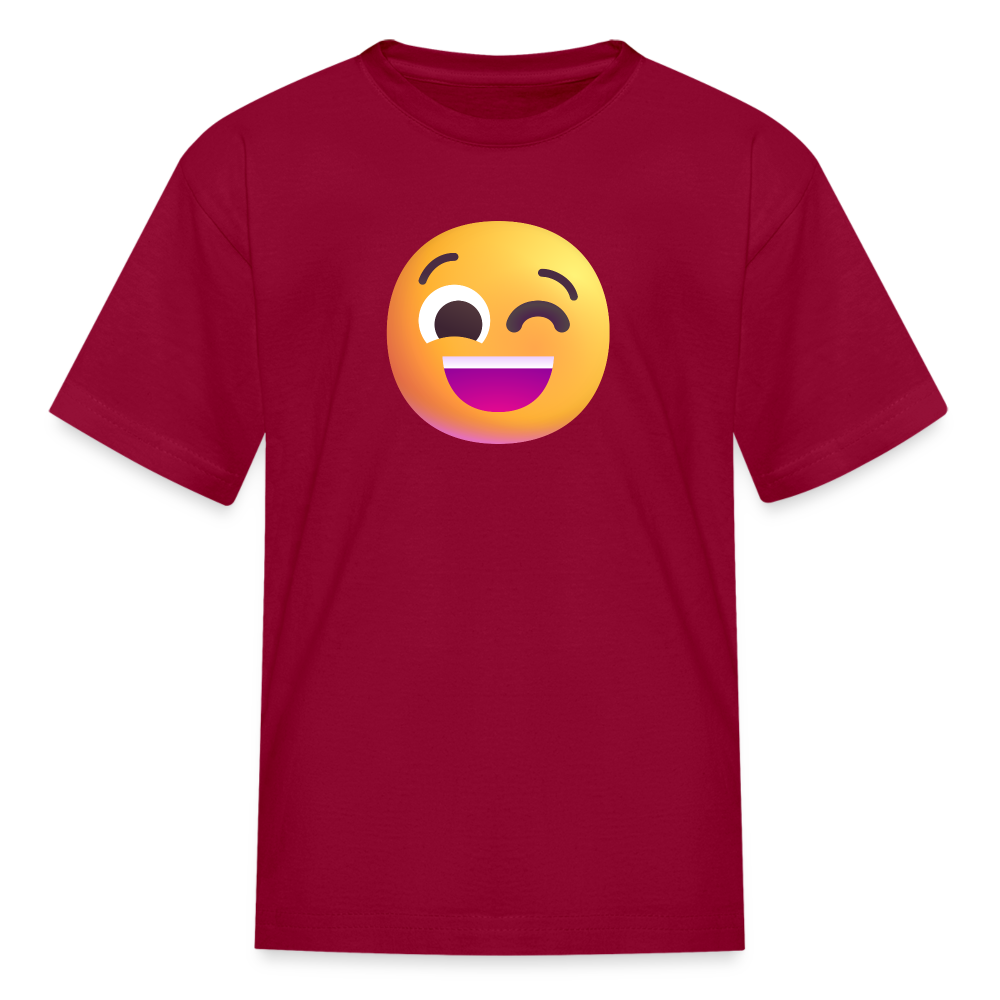 😉 Winking Face (Microsoft Fluent) Kids' T-Shirt - dark red
