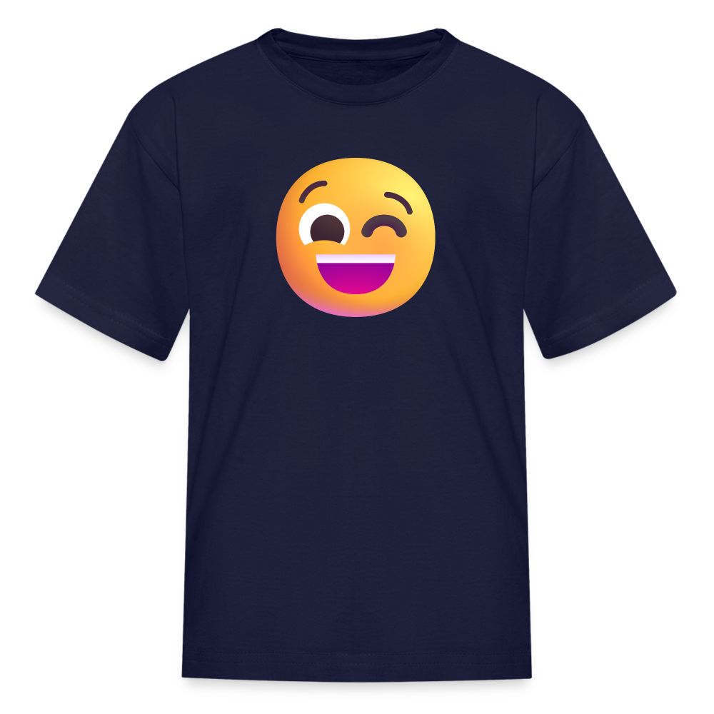 😉 Winking Face (Microsoft Fluent) Kids' T-Shirt - navy