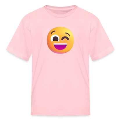 😉 Winking Face (Microsoft Fluent) Kids' T-Shirt - pink