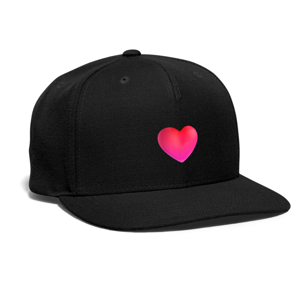 ❤️ Red Heart (Microsoft Fluent) Snapback Baseball Cap - black