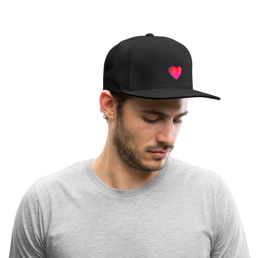 ❤️ Red Heart (Microsoft Fluent) Snapback Baseball Cap - black