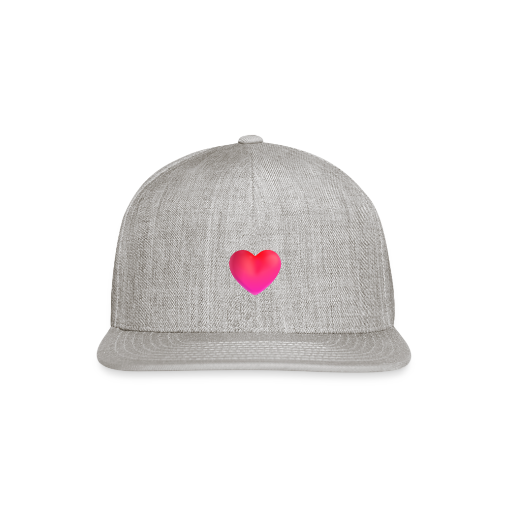 ❤️ Red Heart (Microsoft Fluent) Snapback Baseball Cap - heather gray