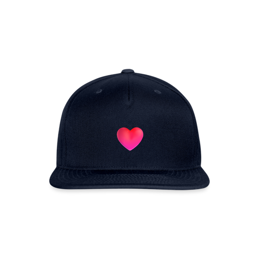 ❤️ Red Heart (Microsoft Fluent) Snapback Baseball Cap - navy