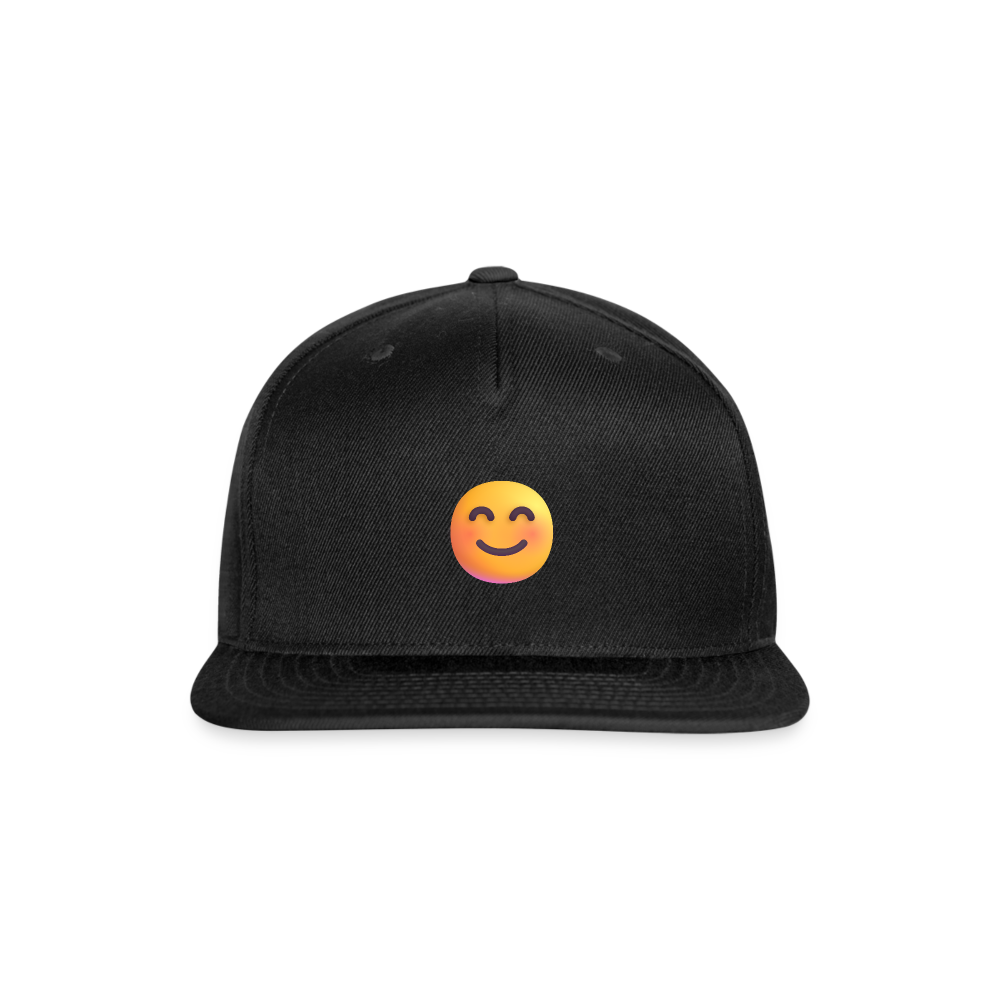 😊 Smiling Face with Smiling Eyes (Microsoft Fluent) Snapback Baseball Cap - black