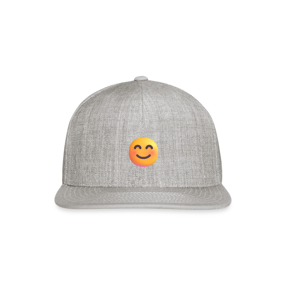 😊 Smiling Face with Smiling Eyes (Microsoft Fluent) Snapback Baseball Cap - heather gray