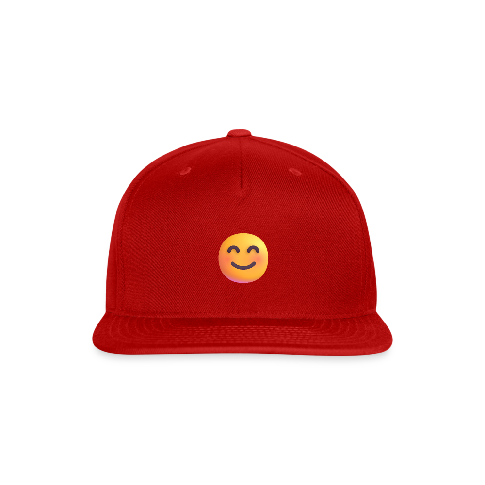 😊 Smiling Face with Smiling Eyes (Microsoft Fluent) Snapback Baseball Cap - red