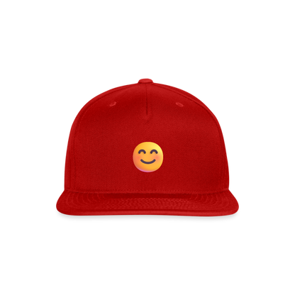 😊 Smiling Face with Smiling Eyes (Microsoft Fluent) Snapback Baseball Cap - red