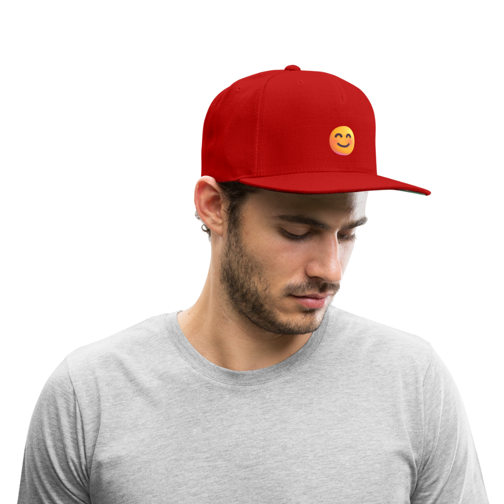 😊 Smiling Face with Smiling Eyes (Microsoft Fluent) Snapback Baseball Cap - red