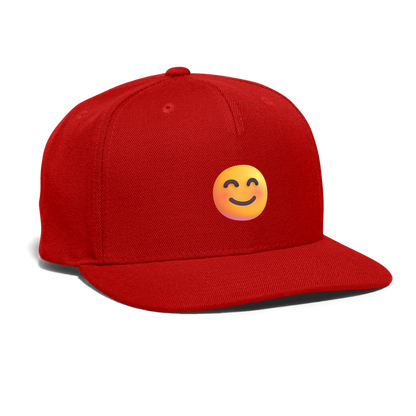 😊 Smiling Face with Smiling Eyes (Microsoft Fluent) Snapback Baseball Cap - red