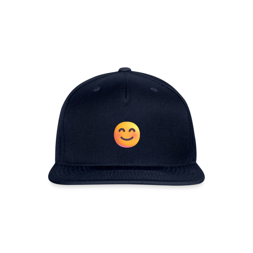 😊 Smiling Face with Smiling Eyes (Microsoft Fluent) Snapback Baseball Cap - navy
