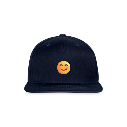 😊 Smiling Face with Smiling Eyes (Microsoft Fluent) Snapback Baseball Cap - navy