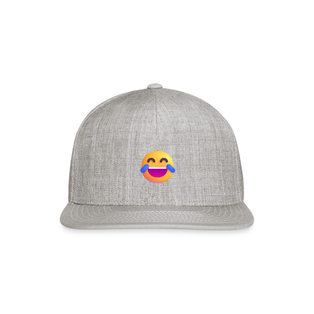 😂 Face with Tears of Joy (Microsoft Fluent) Snapback Baseball Cap - heather gray