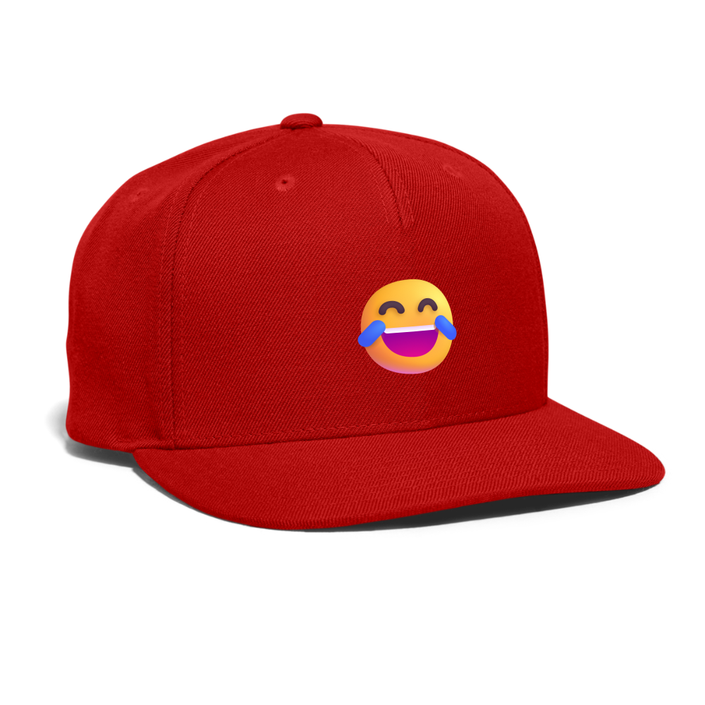 😂 Face with Tears of Joy (Microsoft Fluent) Snapback Baseball Cap - red