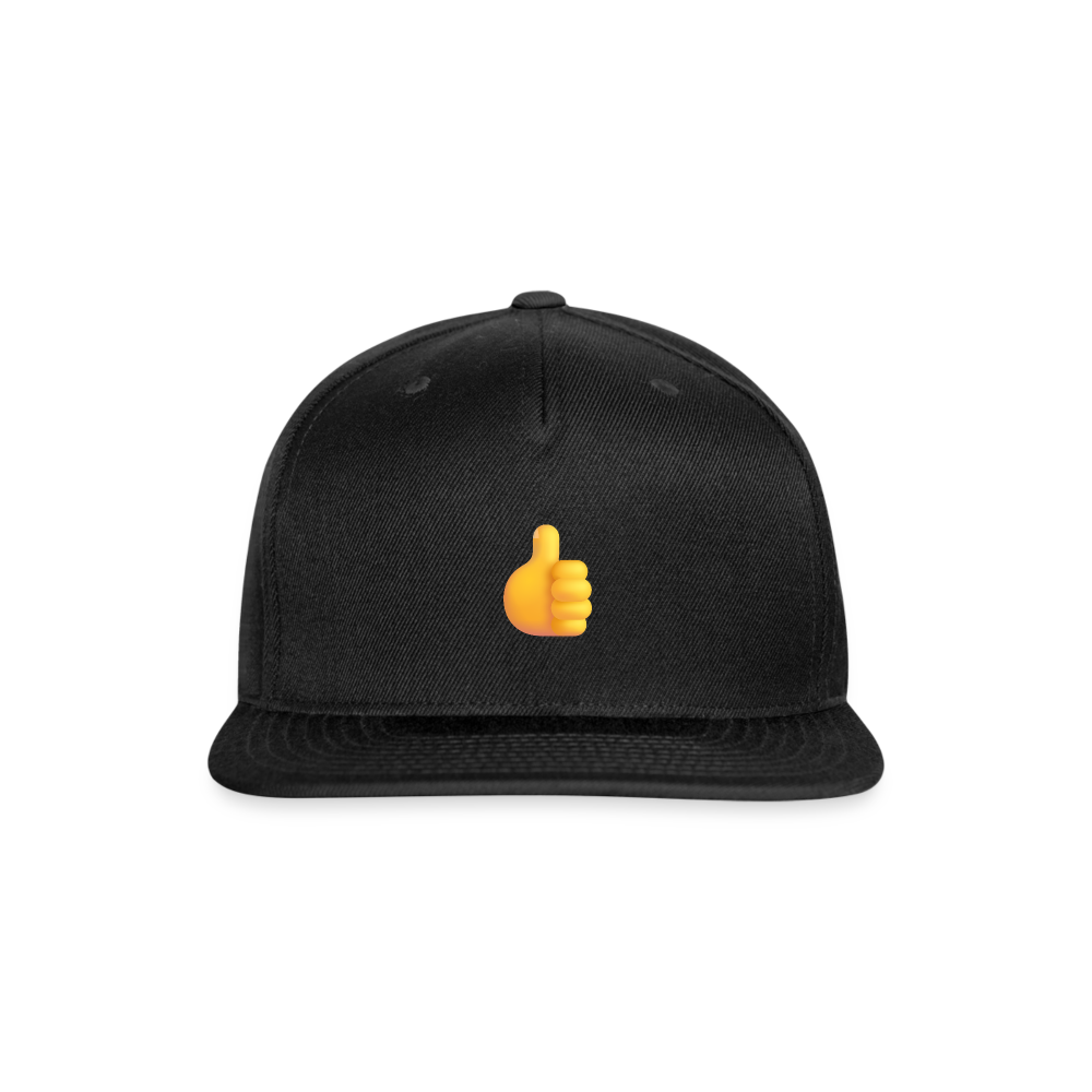 👍 Thumbs Up (Microsoft Fluent) Snapback Baseball Cap - black