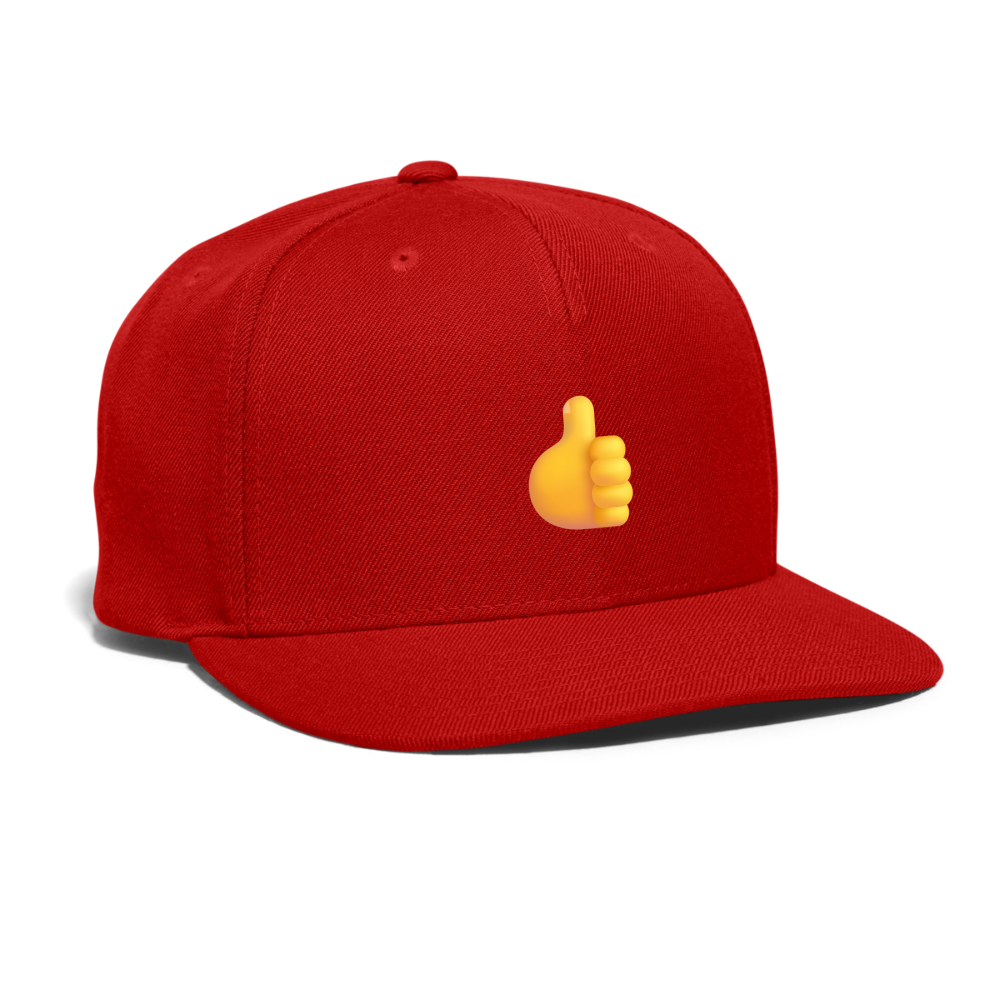 👍 Thumbs Up (Microsoft Fluent) Snapback Baseball Cap - red