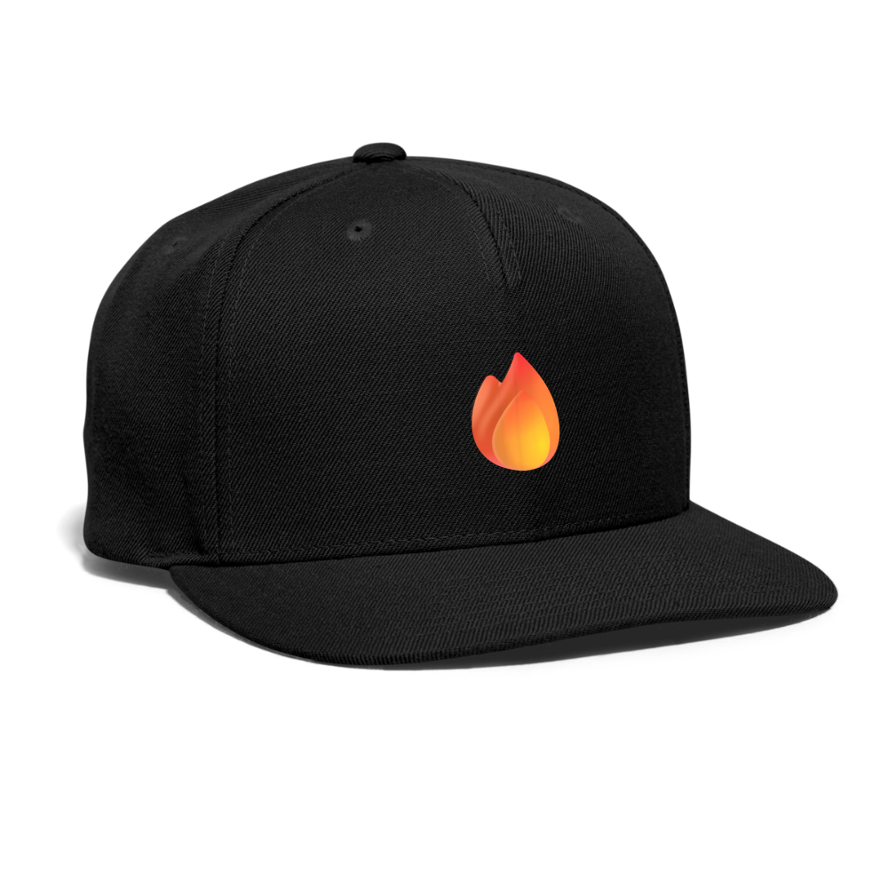 🔥 Fire (Microsoft Fluent) Snapback Baseball Cap - black