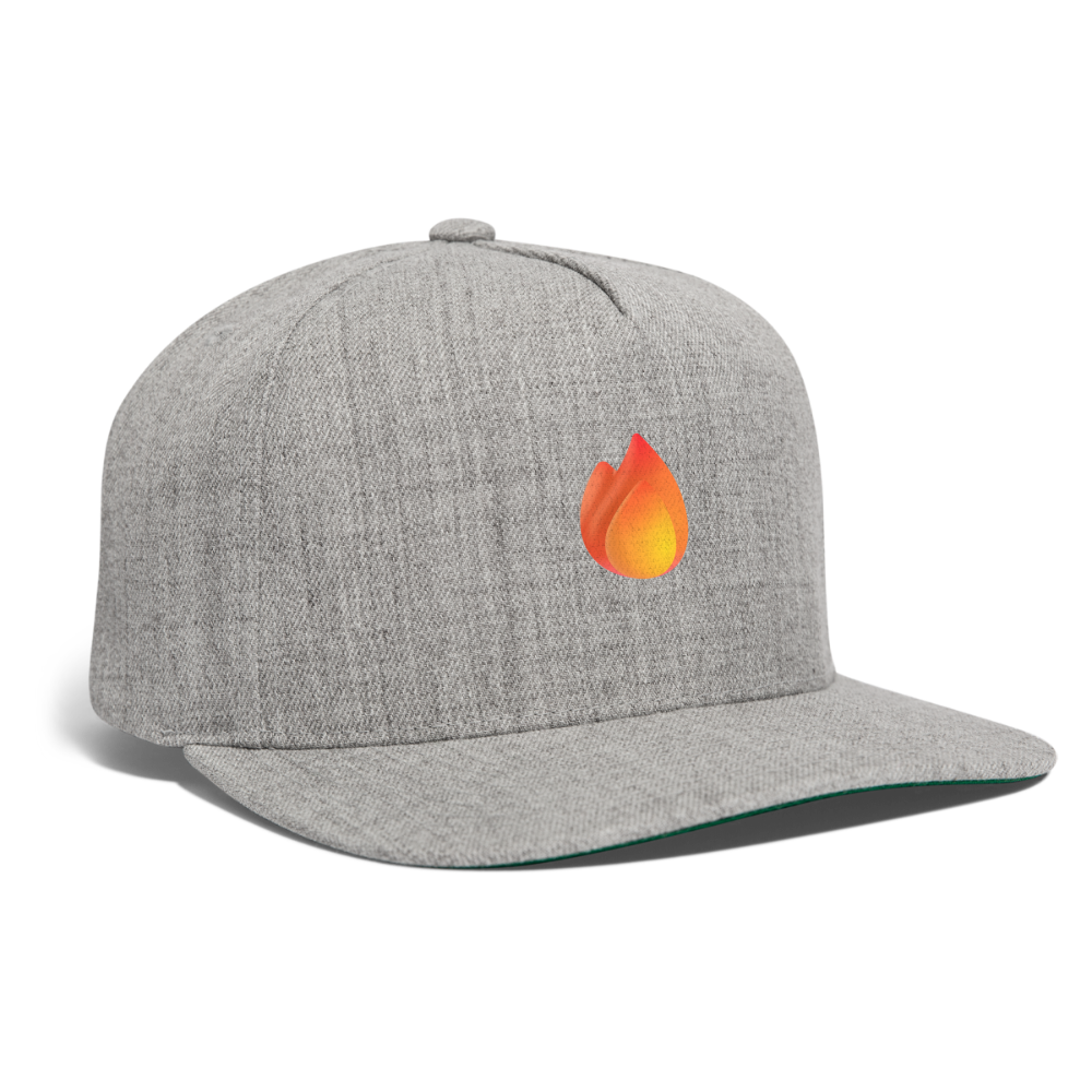 🔥 Fire (Microsoft Fluent) Snapback Baseball Cap - heather gray