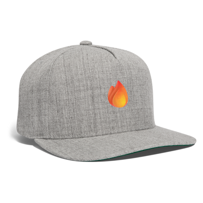 🔥 Fire (Microsoft Fluent) Snapback Baseball Cap - heather gray