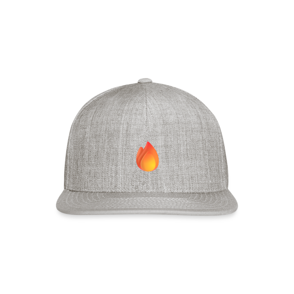 🔥 Fire (Microsoft Fluent) Snapback Baseball Cap - heather gray