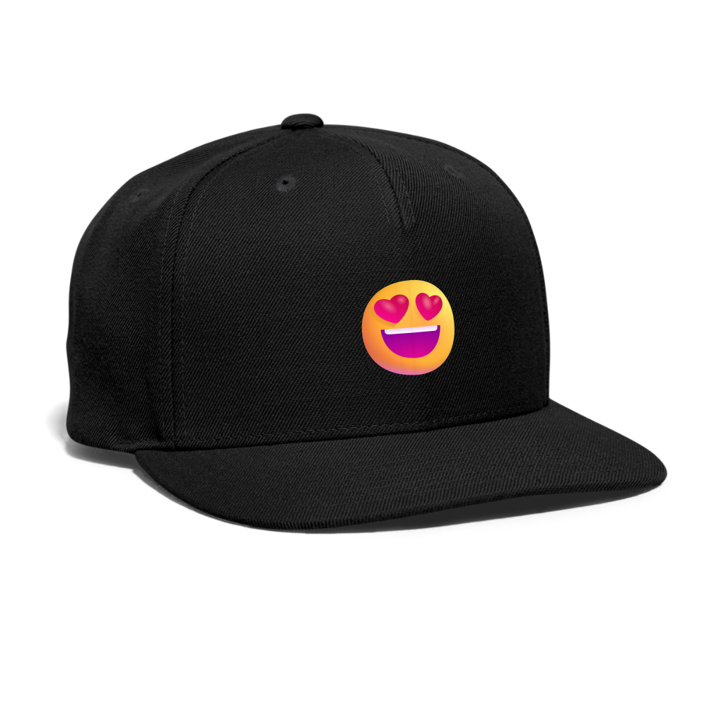😍 Smiling Face with Heart-Eyes (Microsoft Fluent) Snapback Baseball Cap - black