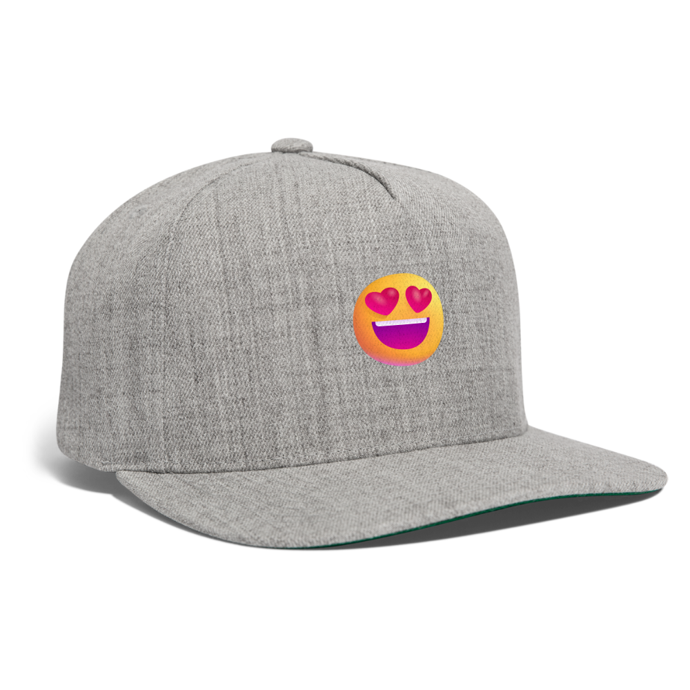😍 Smiling Face with Heart-Eyes (Microsoft Fluent) Snapback Baseball Cap - heather gray