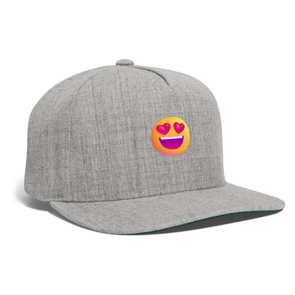 😍 Smiling Face with Heart-Eyes (Microsoft Fluent) Snapback Baseball Cap - heather gray