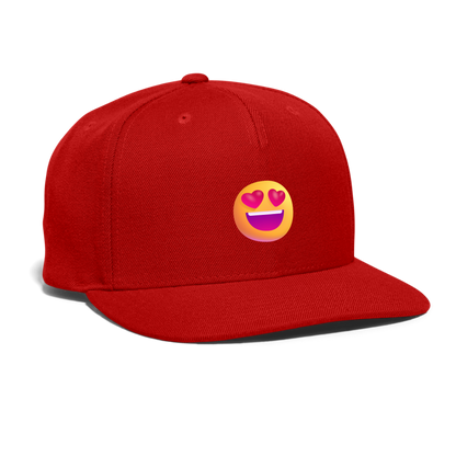 😍 Smiling Face with Heart-Eyes (Microsoft Fluent) Snapback Baseball Cap - red