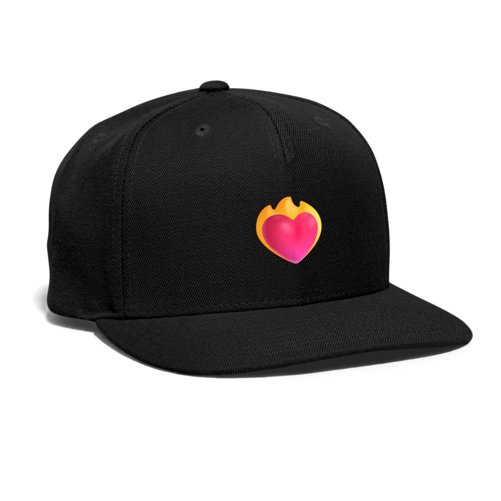 ❤️‍🔥 Heart on Fire (Microsoft Fluent) Snapback Baseball Cap - black